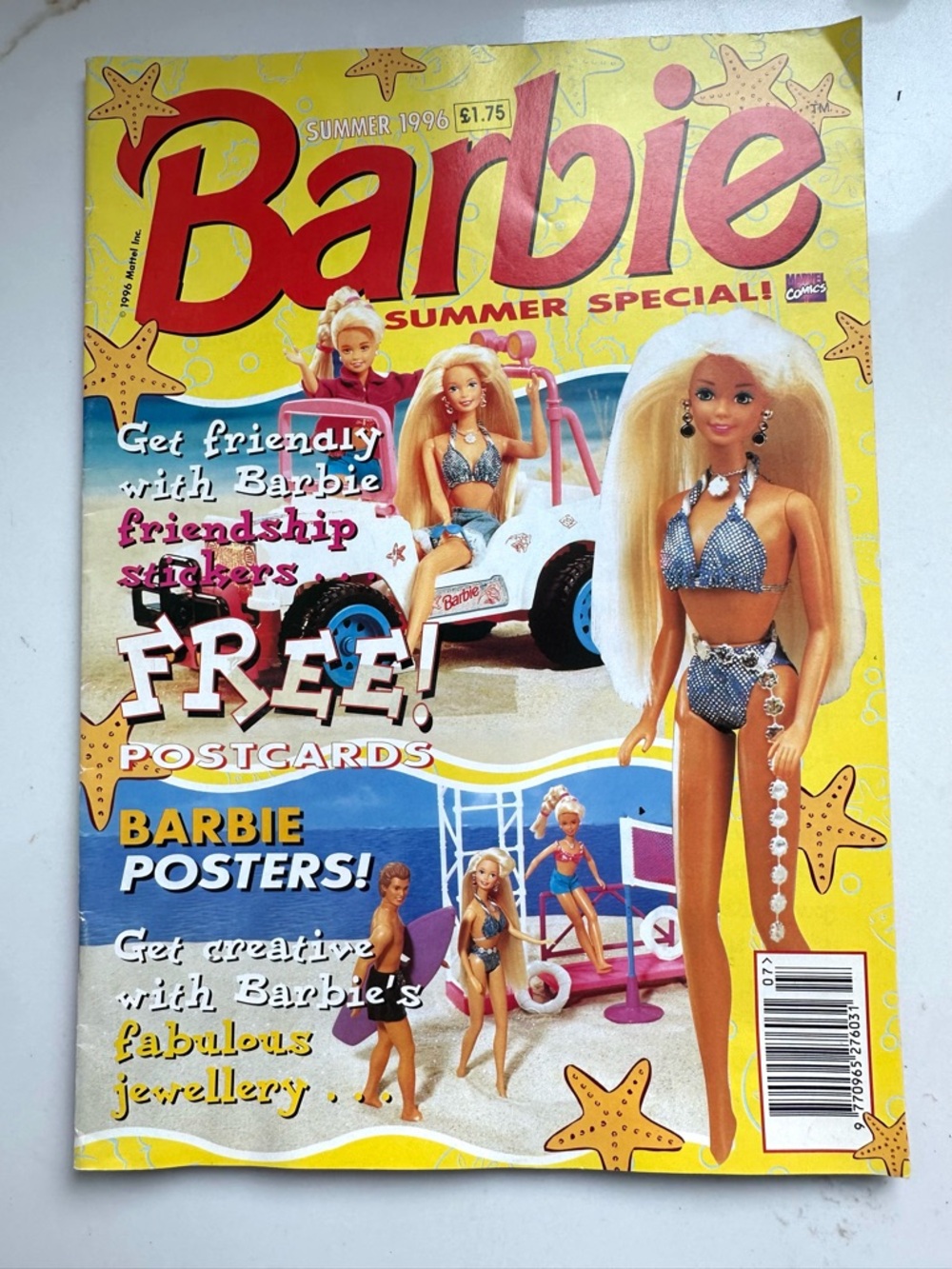 Vintage Barbie Magazine Summer 1996 Mattel Marvel Comics 90s Collectible